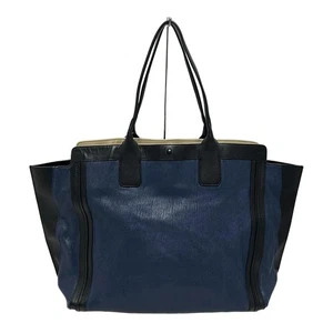 Borsa a mano Chloe borsa tote borsetta Alison pelle blu navy nera beige autentica - Foto 1 di 24
