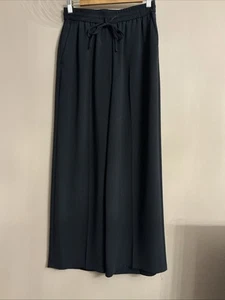 M&S Navy Blue Wide Leg Trousers - Size 10  - Picture 1 of 3