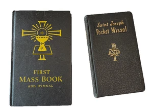 Catholic Book LOT Saint Joseph Pocket Missal First Mass Book Hymnal Vintage - Picture 1 of 17