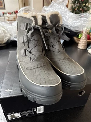 Botas Sorel Tivoli V WP para mujer talla 12 grises impermeables aisladas nuevas en caja Foto 1 de 4