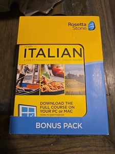 Rosetta Stone Learning Italian Bonus Pack Bundle Lifetime Online Acces In Box - Picture 1 of 9