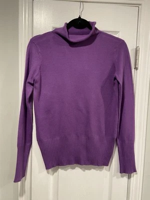 Suéter Pullover French Connection Talla S Púrpura Enrollado Cuello Simulado Manga Larga Foto 1 de 4
