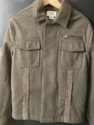 AX Armani Exchange Wool-Blend Coat Men's Army Green Size S - Image 1 of 4