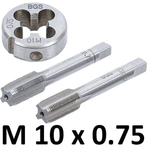 Kit of 2 hand taps & die M10 x 0.75 pre-tap | not end 75 metric - Picture 1 of 8