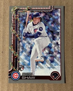 2025 Topps Holiday Matt Shaw Silver Glitter RC Parallel H173 Chicago Cubs  - Bild 1 von 2