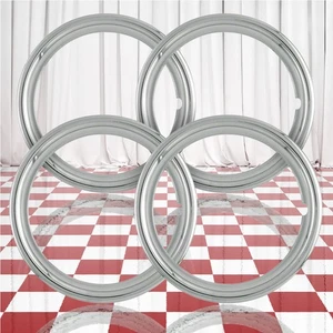 15" Steel Chrome 1 1/2" Deep Wheel Trim Rings (QTY: Four) - Picture 1 of 6