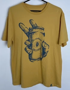 Dutch Bros Coffee Cold Brew Graphic T Shirt Adult XL Yellow Short Sleeve Crew - Picture 1 of 6