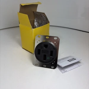 Hubbell Kellems 50 A, Industrial, Receptacle, 3 Pole 4 Wire, HBL9450A, 125/250V - Picture 1 of 13
