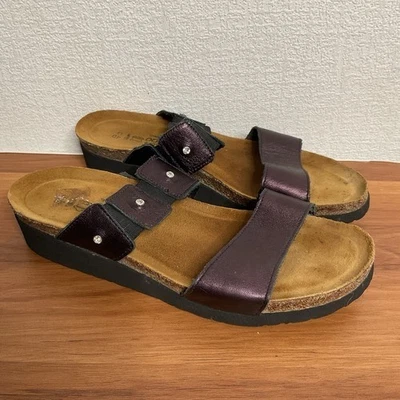 Sandalias de cuero cómodas con diamantes de imitación Naot Plum Ashley para mujer talla 9 Foto 1 de 4