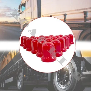 80x Radmutterkappen Schutz Abdeckung Rot Hohe Ø32mm Schrauben Für LKW Plastik - Bild 1 von 4