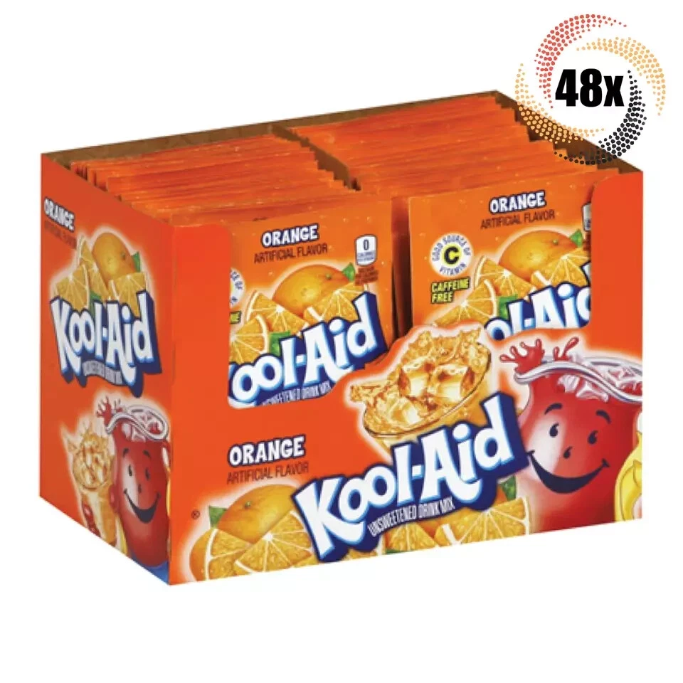 Kool-Aid Unsweetened Soft Drink Mix Orange 0.15 Ounce (Pack of 24)