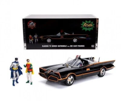 JADA TOYS  DICKIE 253216001 BATMAN CLASSIC TV SERIES BATMOBILE CON LUCI E FIGURE - Immagine 1 di 4