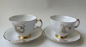 VINTAGE ROYAL TARA 2ER SET TASSEN & UNTERTASSEN SET TARA BROSCHE MUSTER IRLAND -C40 - Bild 1 von 12