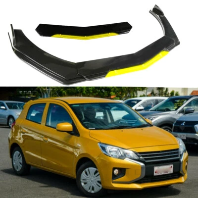 Gloss Black Front Bumper Lip Spoiler Splitter Body Kit For Mitsubishi Mirage - Image 1 of 4
