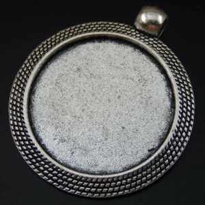 8PCS Silver Plated Round 25mm Bezel Base Setting Charms Pendant Jewelry Making - Picture 1 of 4