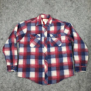 Vintage Sandherst Shirt Mens XLarge Red Plaid Flannel Heavyweight Shacket - Picture 1 of 12