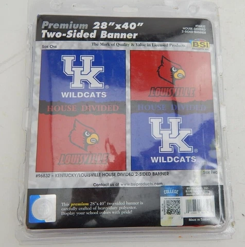 Kentucky - Louisville 2-Sided Flag / Banner Rivalry House Divided NCAA 28" x 40" Cover