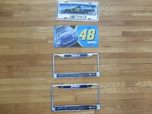 JIMMIE JOHNSON ~ Lowe's 48 ~ Metal/Chrome License Plate Frames & Plates 06 ~NOS - Picture 1 of 9