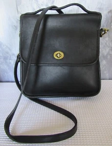 Borsa a tracolla vintage Laura USA in pelle nera USA - Foto 1 di 15