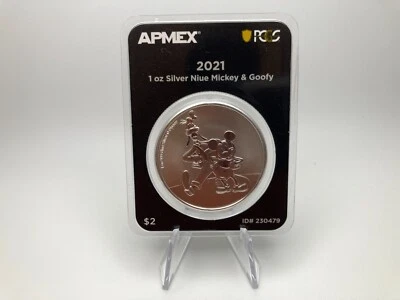 Disney Mickey & Goofy First Strike 2021 1 oz plata .999 elegible graduación profesional TEP Foto 1 de 4