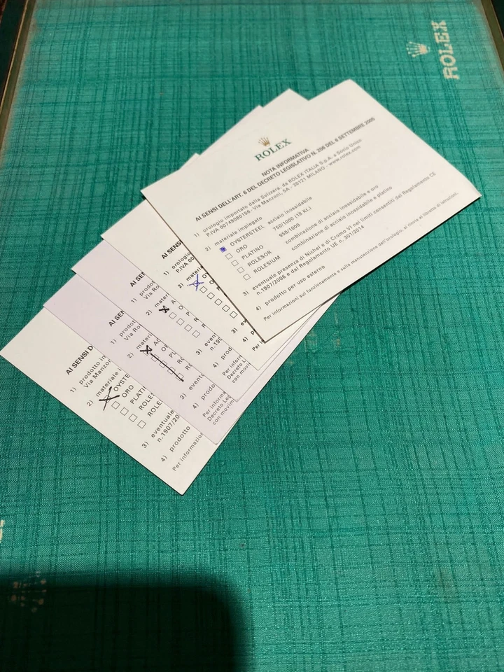 Certificati Rolex italiano acciao stainless steel+ - Immagine 1 di 1