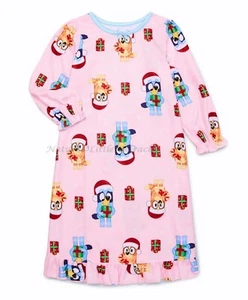 Bluey Girls Pajamas Nightgown Dog Toddler Size 2 3 4 5 Disney Christmas Bingo 2T - Picture 1 of 3