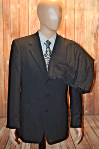 Hart Schaffner Marx Men Gold Trumpeter 3 Front Button Suit Sz 40R Wst 34x28 - Picture 1 of 20