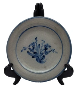 Rowe Pottery Works 30th Anniversary 1975 - 2005 6.5" Plate Cobalt Salt Glaze - Picture 1 of 8