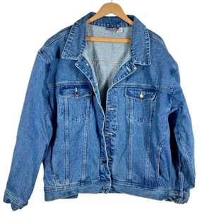 Marlboro Jean Jacket Size XL Mens Denim Trucker Cowboy Western Wear Vintage 90s - Picture 1 of 11