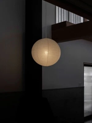 Isamu Noguchi Akari 55D Pendant lamp Washi Japanese Light Shade bamboo strips - Image 1 of 4