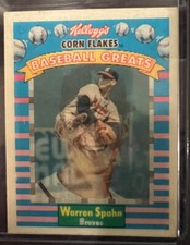 1991 Kellogg’s Corn Flakes Baseball Greats Warren Spahn Sportsflics 3-D Card HOF