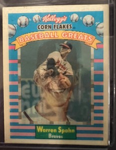 1991 Kellogg’s Corn Flakes Baseball Greats Warren Spahn Sportsflics 3-D Card HOF