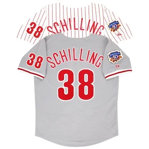 Camiseta deportiva para hombre Curt Schilling 1997 de los Philadelphia Phillies Jackie 50th Home & Road - Imagen 1 de 10