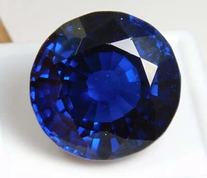 32,20 Ct Arkansas Blu Benitoite Certificato Taglio Tondo Rare Gemme Naturali - Foto 1 di 4