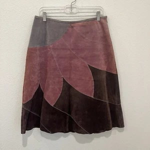 Falda Margarita Vintage Años 90 BANDOLINO 100% Gamuza Cuero Retro Boho Retazos Talla 10 - Imagen 1 de 11