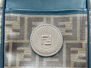 FENDI ZUCCA Brown PVC & Leather Shoulder Bag 7VA456 - Vintage Designer Handbag - Picture 1 of 15