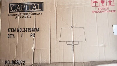 Capital Lighting 341941YA Beckham Moderno Blanco Tela Tono Tambor Colgante Luz Foto 1 de 4