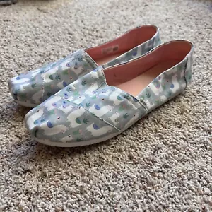 TOMS Alpargata Lovable Llama Print Gray Flats Shoes 11 (42.5) VERY GOOD - Picture 1 of 7