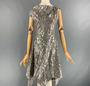 Vivienne Westwood Taupe Metallic Dress Size 44 -12UK Fit and Flare Cruise Races - Picture 1 of 12