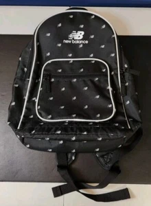 New Balance Kids Backpack Rucksack Buckle Flapbag School Bag Black/White Used - Picture 1 of 6
