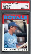 1986 Topps Box Panels Hand Cut Baseball #C George Brett PSA 9
