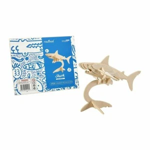 Lot of 2 3D Wood Puzzles for kids Educational DIY Model Craft Kit Shark Elephant - Picture 1 of 3
