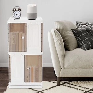 2-Tier Rotating Bookshelf, Book Storage Shelf, Floor Standing Rotating Bookcase - Picture 1 of 23