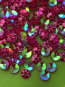 Sequins 4mm Dark Watermelon Pink AB Coolie Hat Cup Shape Choose Pack Size - Picture 1 of 2