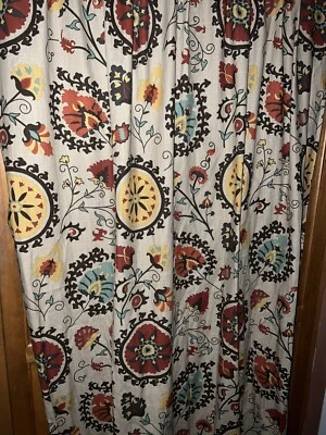 CORTINAS MERCADO MUNDIAL CON LAZOS ~ 85”L ~ MULTICOLOR ~ EXCELENTE ESTADO Foto 1 de 4