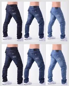 ✅Herren Jeans Crosshatch✅Denim CARGO COMBAT Denim✅Größen 30"-42" Straight Leg NEU - Bild 1 von 10