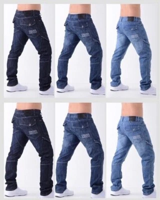 ✅ Mens Jeans Crosshatch✅Denim CARGO COMBAT Denim✅Sizes 30"-42" Straight Leg NEW - Image 1 of 4
