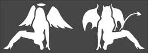 1- 3x8 inch Stencil, (PD-31) Good & Bad / Angel & Devil (6mil)***** - Picture 1 of 2