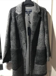 ❤️PAUL COSTELLOE❤️Black/Grey❤️Wool❤️Check❤️OVERSIZED❤️Coat/Jacket❤️UK 10❤️BNWT❤️ - Picture 1 of 18