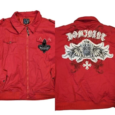 Chaqueta De Colección Azul Crudo Para Hombres 4XL Cremallera Completa Arte Dragón Hip Hop Roja Foto 1 de 4